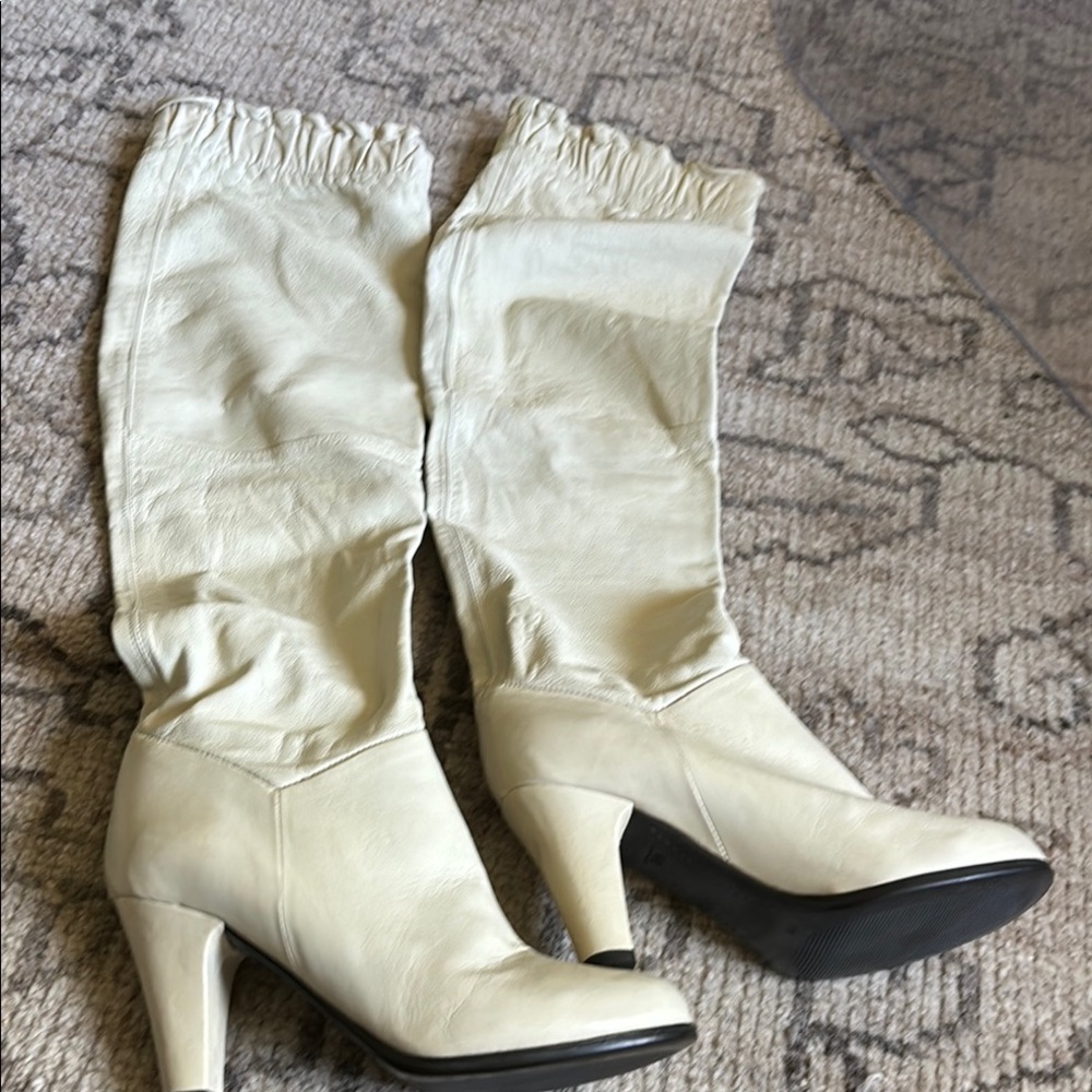 soft over knee Cream / ivory Women's Boots leather 38 gogo